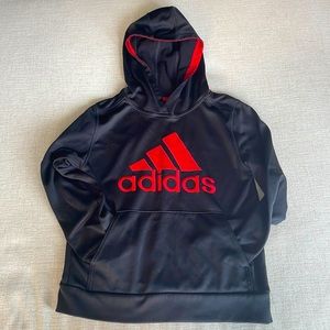 Black and Red Boys Adidas pullover Hoodie size 10.